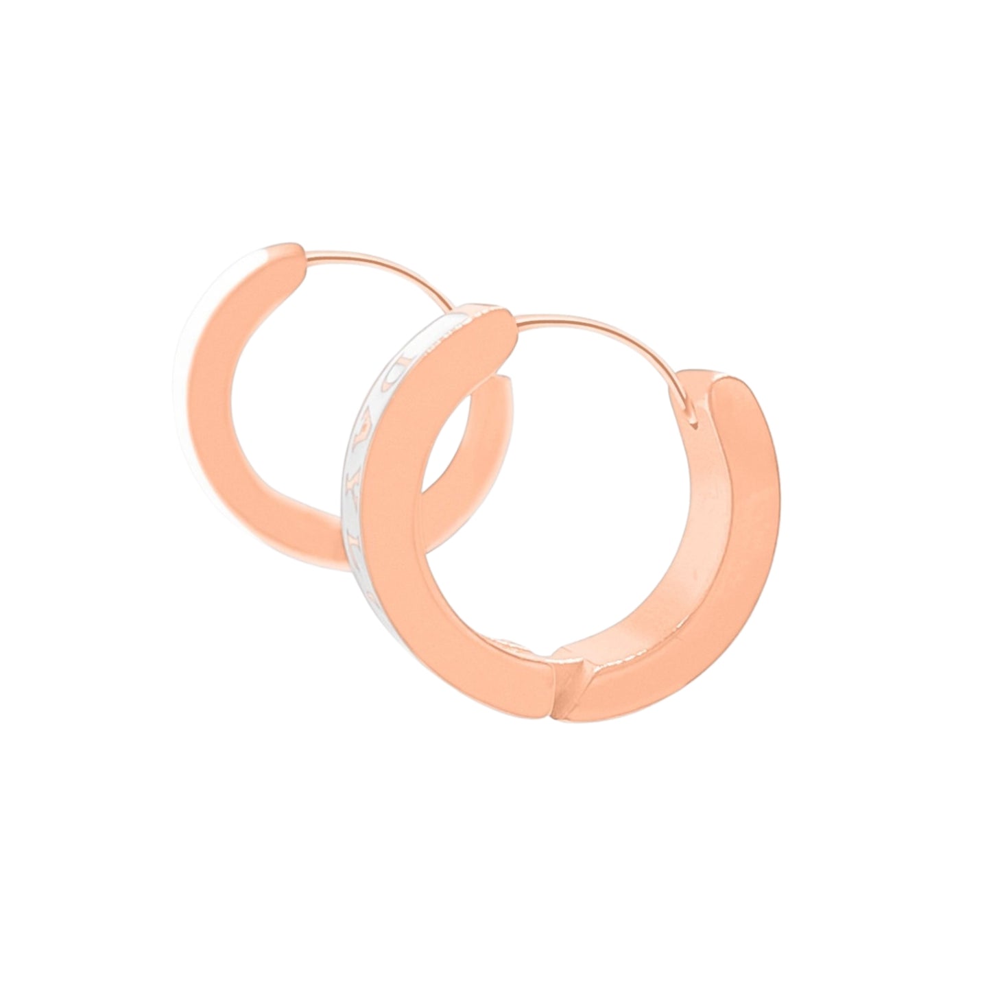 Classic Earrings - Rose Gold/White
