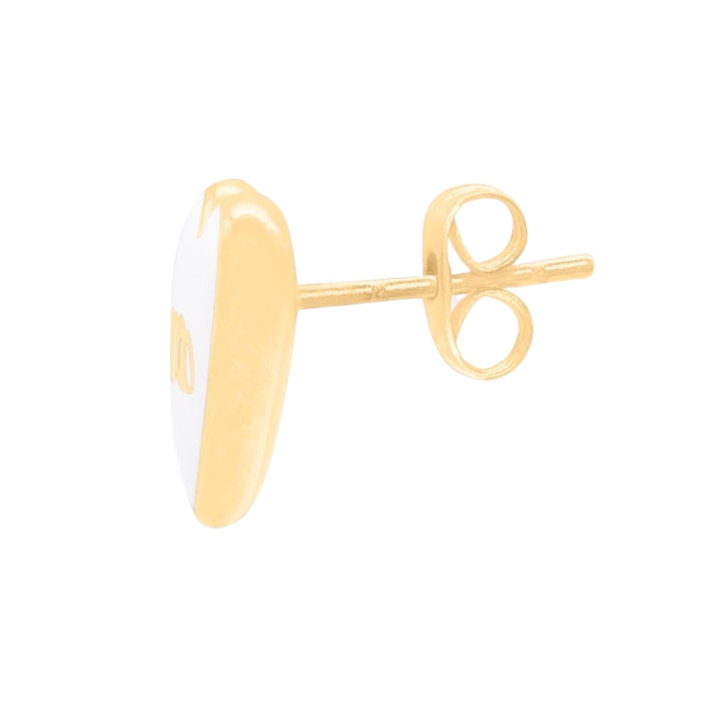 Heart Earrings - Gold/White