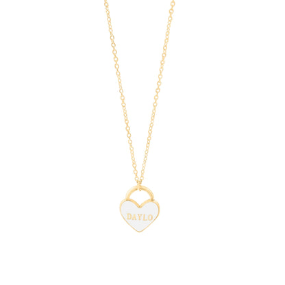 Heart Necklace - Gold/White