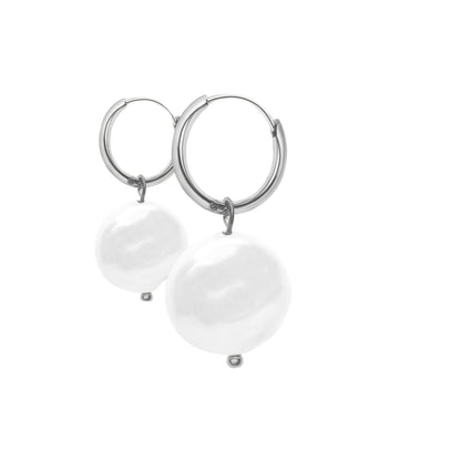 Ember Pearl Earrings - Silver
