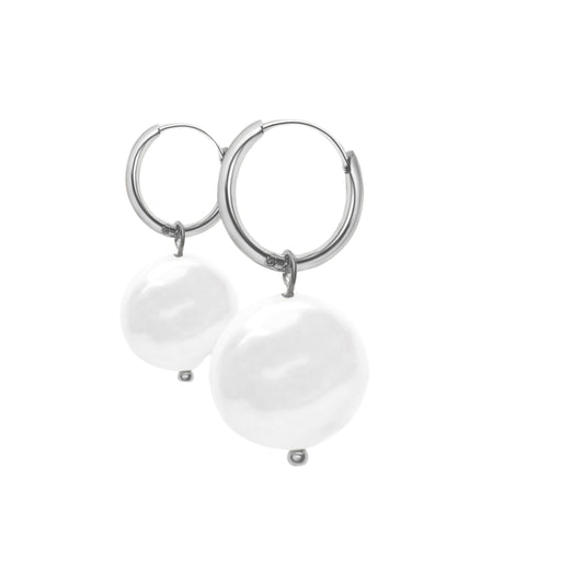 Ember Pearl Earrings - Silver