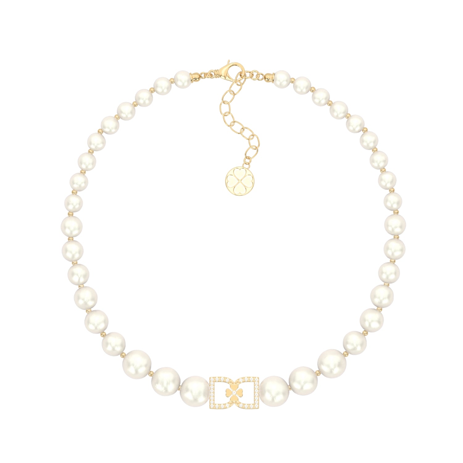DD Pearl Choker Diamonds - Gold