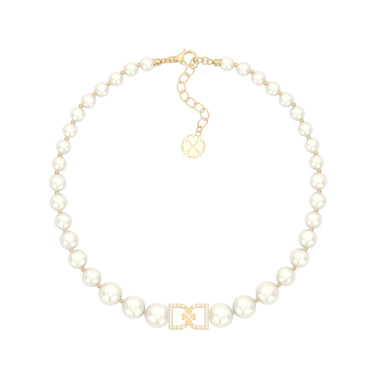 DD Pearl Choker Diamonds - Gold