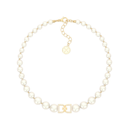 DD Pearl Choker Diamonds - Gold