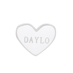 Heart Earrings - Silver/White