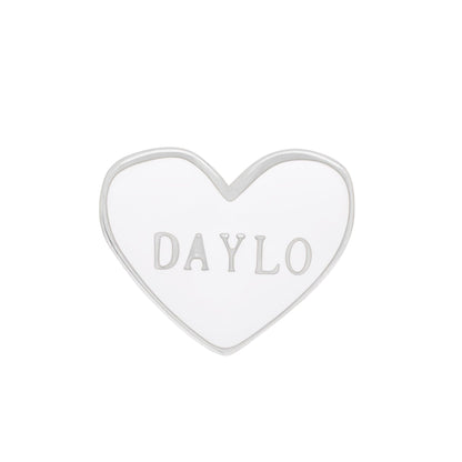 Heart Earrings - Silver/White