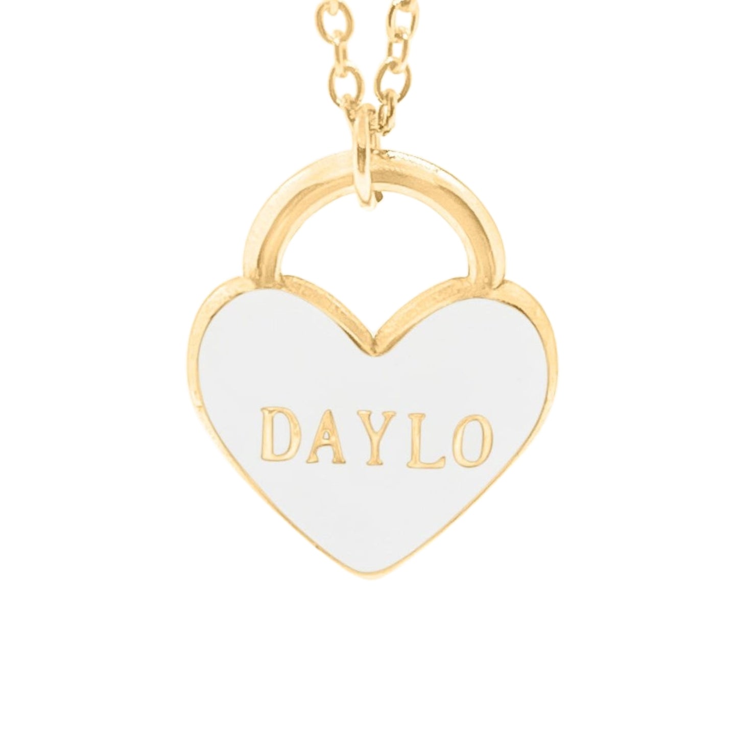 Heart Necklace - Gold/White