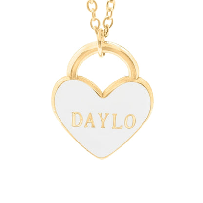 Heart Necklace - Gold/White