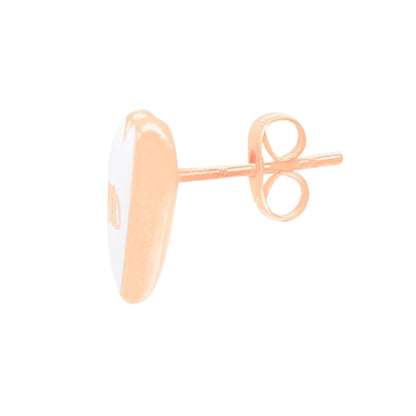 Heart Earrings - Rose Gold/White