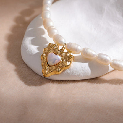 Lilac Pearl Necklace - Gold