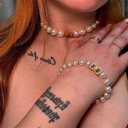 DD Pearl Bracelet Diamonds - Gold