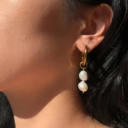 Mira Pearl Earrings - Gold