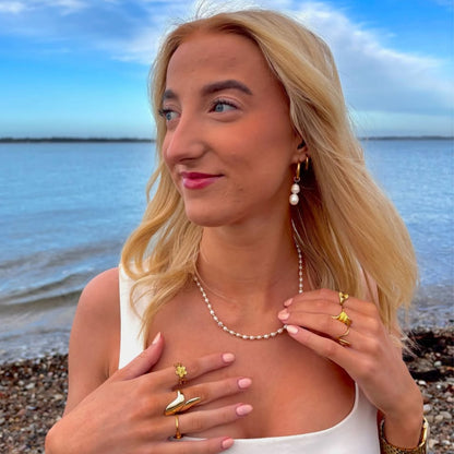 Mira Pearl Earrings - Gold