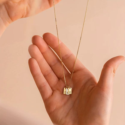 Flat Letter Necklace - Gold