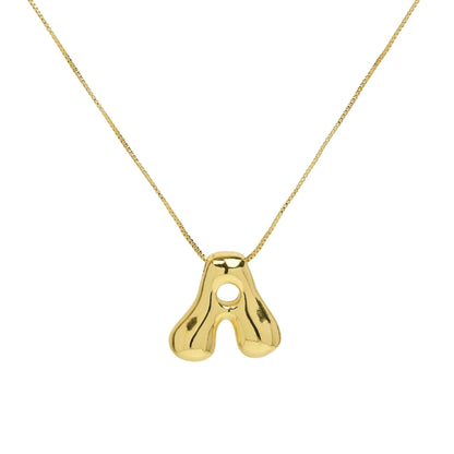 Chunky Letter Necklace - Gold