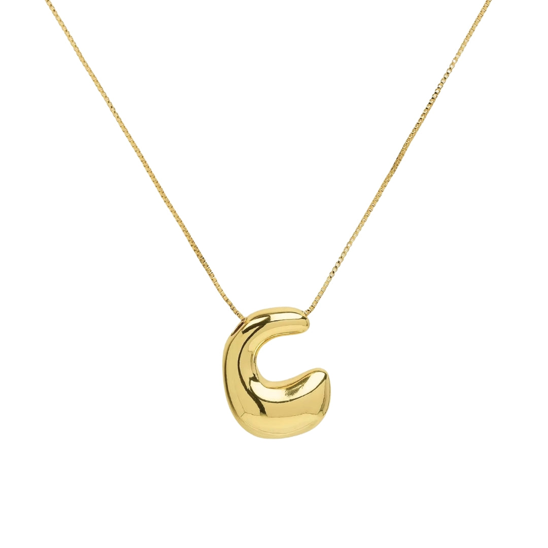 Chunky Letter Necklace - Gold