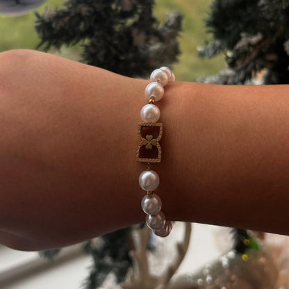 DD Pearl Bracelet Diamonds - Gold