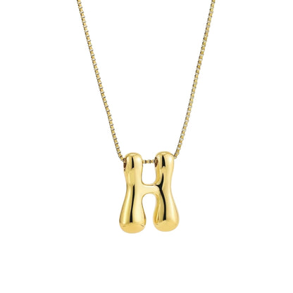 Chunky Letter Necklace - Gold
