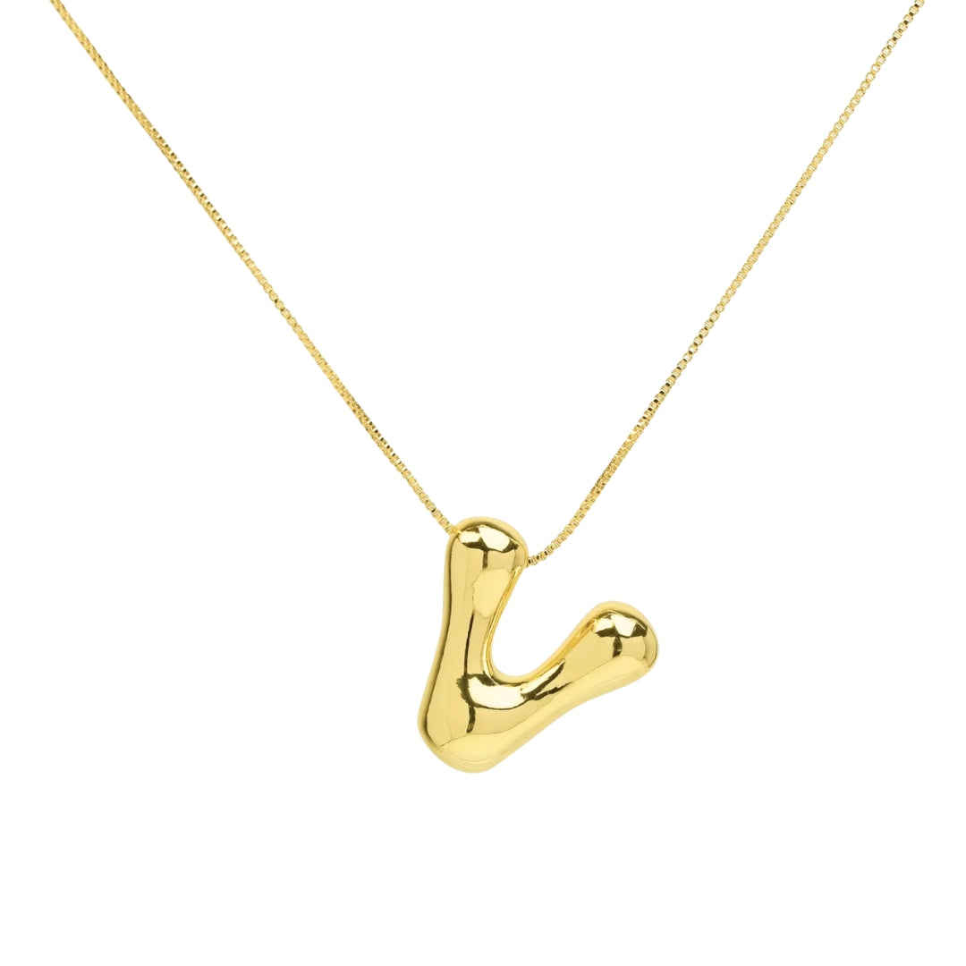 Chunky Letter Necklace - Gold