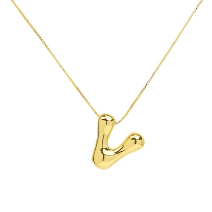Chunky Letter Necklace - Gold